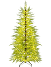 5 FT pre-lit artificial Christmas tree showcasing a sparse cypress design and 670 warm white lights for a cozy ambiance.