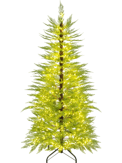 Costway Pre-Lit Artificial Christmas Tree Warm White Lights 18183706 New