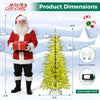 5 FT pre-lit artificial Christmas tree with 670 warm white lights, featuring a stable base and included gloves for setup.