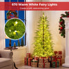 5 FT pre-lit artificial Christmas tree featuring 670 warm white lights, perfect for creating a soft, welcoming glow.