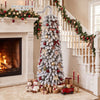 5 FT pre-lit artificial Christmas tree with bendable top and 110 warm white LED lights for festive holiday charm.