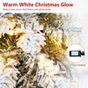 5 FT pre-lit artificial Christmas tree featuring 110 warm white LED lights and snow flocked branch tips for festive charm.