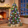 5 FT pre-lit Christmas tree with 250 warm white and multi-color LED lights, perfect for home party decoration.