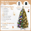 5 FT pre-lit Christmas tree featuring 190 warm white and multi-color LED lights, ideal for festive home decoration.