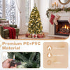 5 FT pre-lit Christmas tree with 250 warm white and multi-color LED lights, made of premium flame-retardant PE and PVC material.