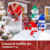 Stacked snowman Christmas decoration with 110 LED lights, featuring a sturdy frame, zip ties, and ground stakes for.