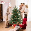 5-foot artificial Christmas tree with 1426 lush PVC branches and 200 warm white LED lights, perfect for festive decor.