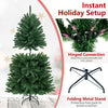 5 feet artificial fir Christmas tree with 600 branch tips, PVC material, and a foldable metal stand for easy storage.