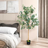 5.5 feet artificial eucalyptus tree with 517 leaves, featuring a realistic design for home or office decor.