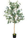 5.5 feet artificial eucalyptus tree with 517 dense leaves, featuring a stable pot, perfect for home or office decor.