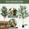 5.5 feet artificial eucalyptus tree with 517 adjustable leaves, featuring a stable pot for home or office decor.