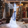 5-foot Christmas angel with 100 LED lights, halo, and wings, perfect for outdoor holiday decoration.