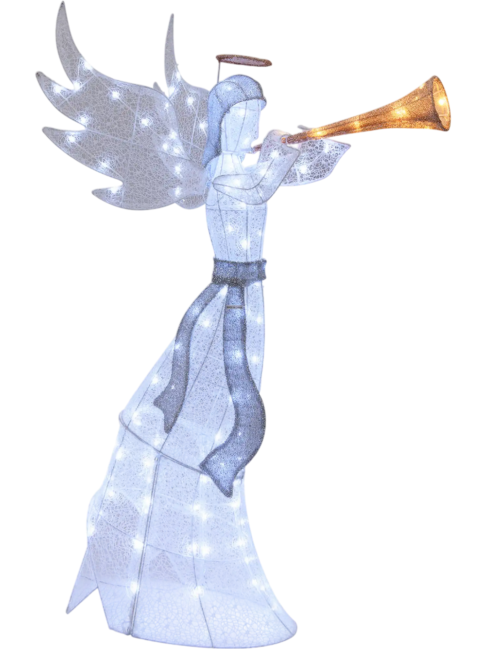 5 Feet Christmas Angel with 100 LED Lights and Ground Stakes