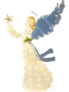 5 Feet Lighted Angel Christmas Decoration with Wings and Warm LED Lights