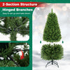 5-foot pre-lit artificial fir pencil Christmas tree with 150 LED lights, featuring a slim design and hinged branches for easy setup.
