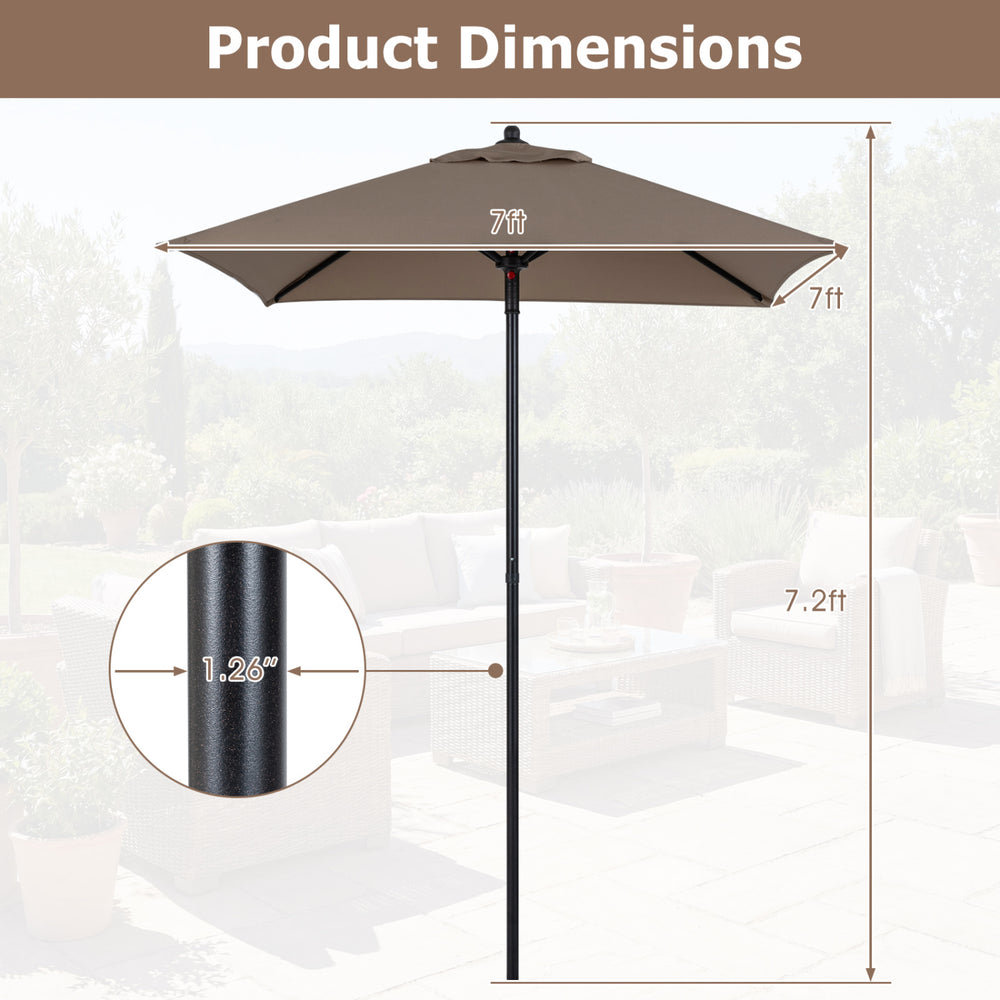 5 Feet Patio Square Market Table Umbrella Shelter with 4 Sturdy Ribs-Navy