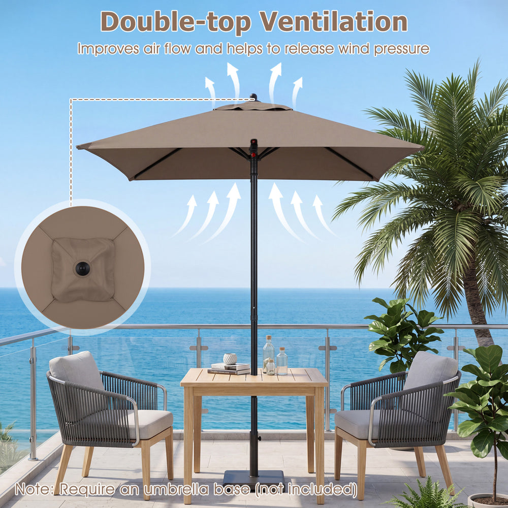 7.5 ft square patio umbrella Giantex 5 Umbrella, Outdoor Table w/ 4 Sturdy Ribs, Solid Steel Pole, Quick-Release Push Button, Weatherproof Canopy, Ideal for Poolside, Market, Backyard : Patio, Lawn & Garden White / PAT8407Top Pole Height SAFAVIEH Outdoor Naima Valance 7.5