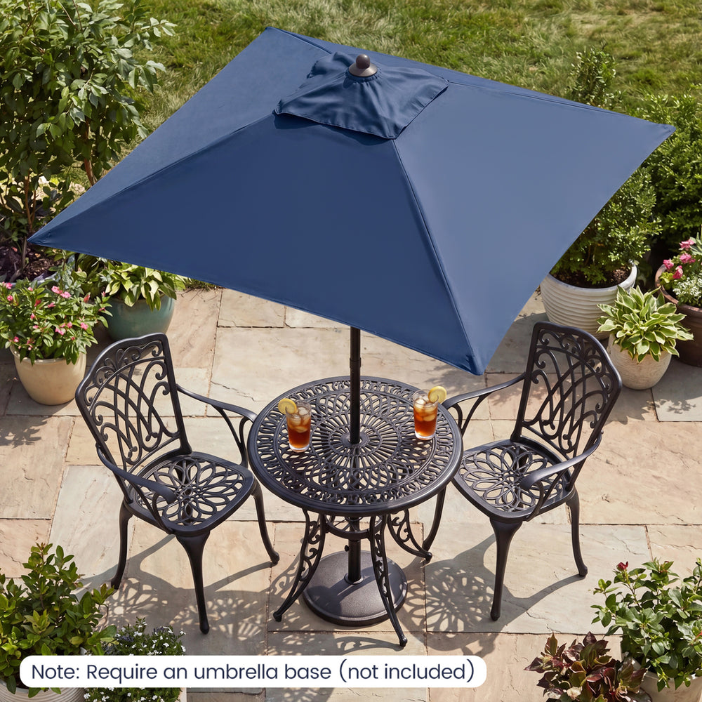 5 Feet Patio Square Market Table Umbrella Shelter with 4 Sturdy Ribs-Navy