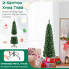 5-foot pencil Christmas tree with memory wire branch tips and upgraded metal stand, perfect for home or office holiday.