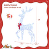 5-foot pre-lit Christmas reindeer with 100 LED lights, featuring antlers, a red bow, and snowflake decorations for.