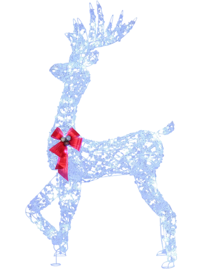 Costway 5' Pre-Lit Christmas Reindeer 100 LED Lights 38665972 New