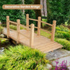 5 feet wooden garden bridge with safety rails, made of fir wood, perfect for backyard or garden pathways.
