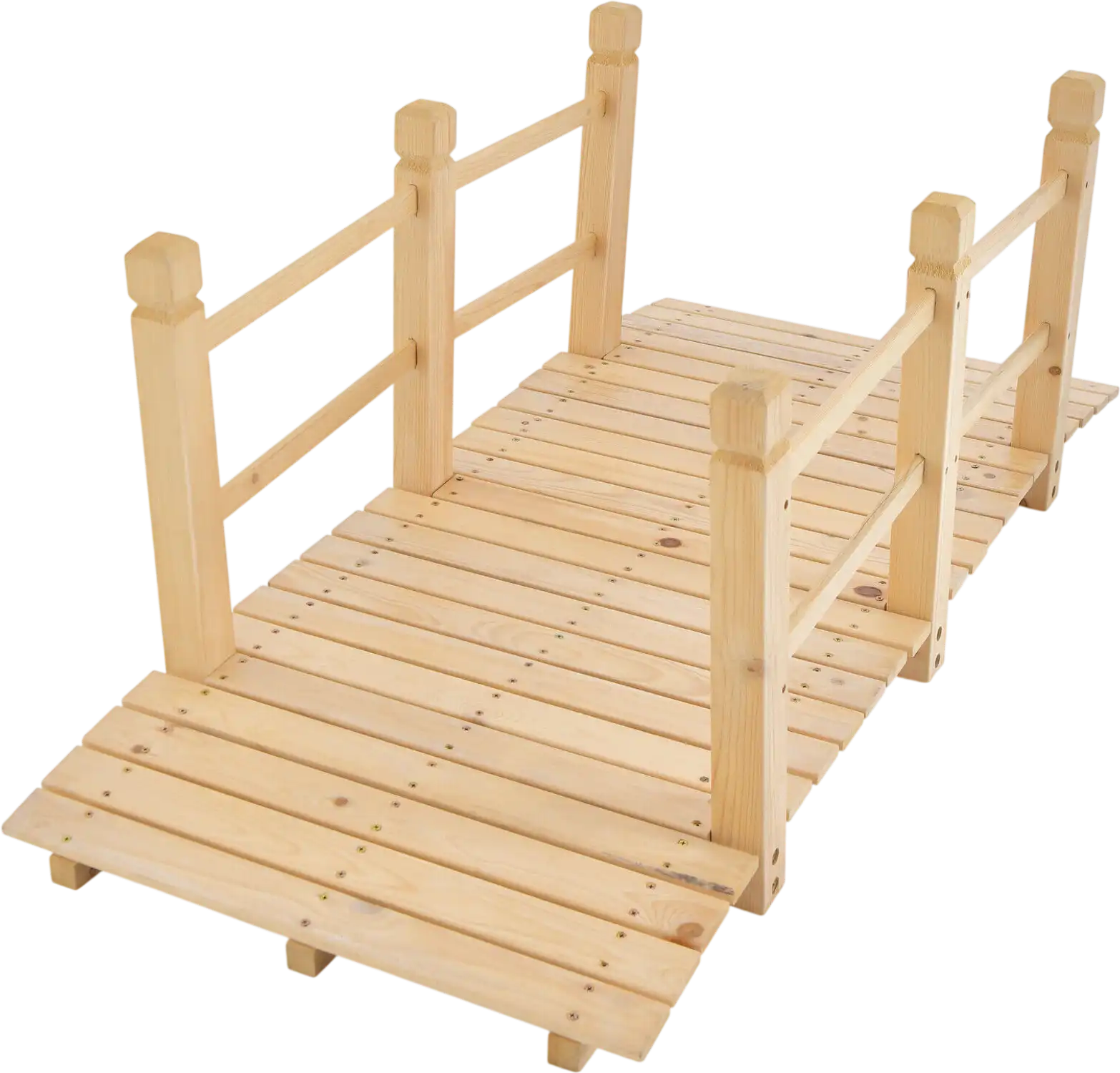 Costway 5' Wooden Garden Bridge w/ Safety Rails 43586721 New