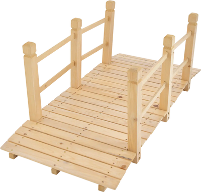 Costway 5' Wooden Garden Bridge w/ Safety Rails 43586721 New