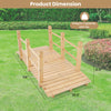 5 feet wooden garden bridge with safety rails, made of fir wood, ideal for backyard or garden use, weight capacity 400.