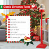 5 ft red musical Christmas street lamp with 8 tunes, swirling snow, and LED lights for festive holiday decor.