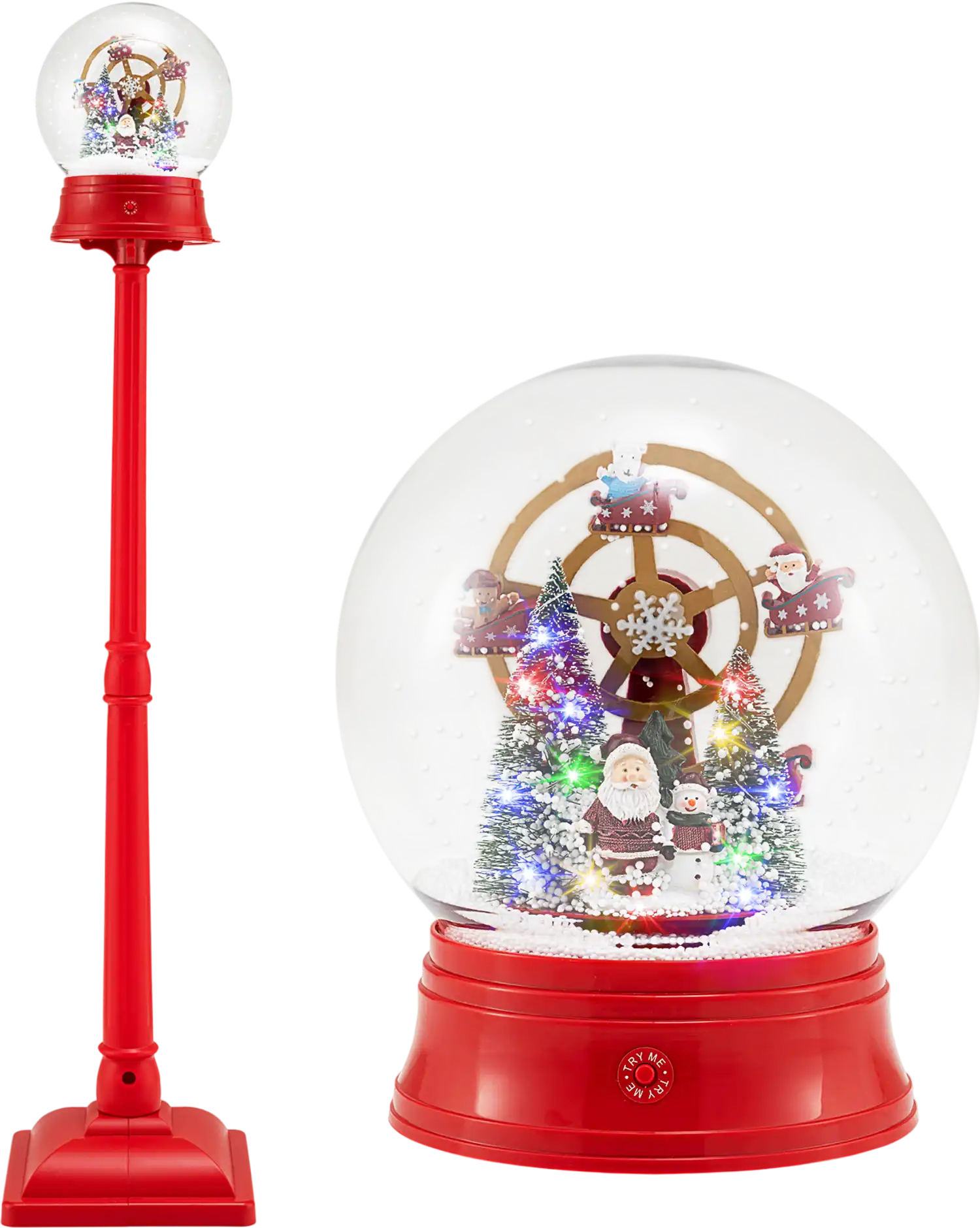 Costway 5' Musical Christmas Street Lamp Snow Globe Lantern on Stand 93245126 New