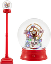 5 Ft red musical Christmas street lamp snow globe lantern with rotating scene and 15 LED lights for festive decor.