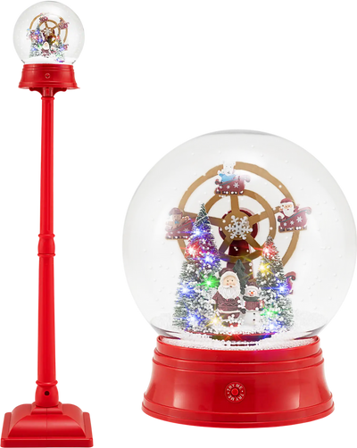 Costway 5' Musical Christmas Street Lamp Snow Globe Lantern on Stand 93245126 New