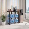 5-gallon water jug holder in black, designed for 4 bottles with a sturdy carbon steel frame for home or office use.