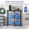 5 Gallon Water Jug Holder in black with space-saving design for up to 4 jugs, ideal for home and office use.