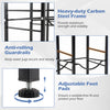 5-gallon water jug holder with heavy-duty carbon steel frame, anti-rolling guardrails, and adjustable foot pads for stability.