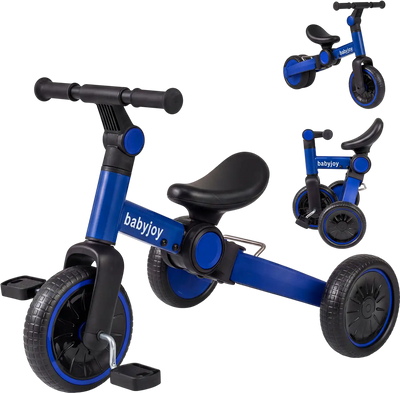 Costway 5-in-1 Toddler Balance Bike Kids Tricycle w/ Removable Pedals 69637270 New