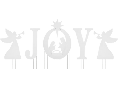Costway JOY Nativity Christmas Yard Sign Set w/ Angels 64951642 New