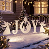 Joyful 5 PCS nativity Christmas yard sign set with angels and star, perfect for outdoor holiday decoration in gardens.