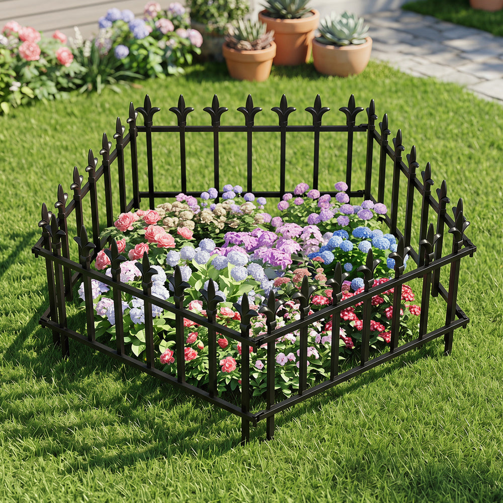 5-Pack/10-Pack Decorative Metal Garden Fence No Dig Landscape Fencing for Lawn-S - Gallery View 1 of 12