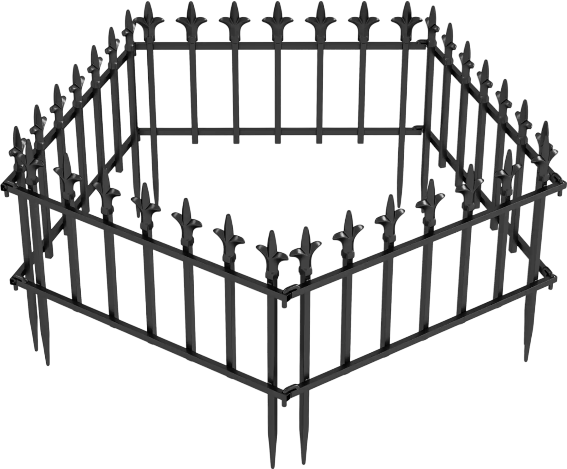 Costway Decorative Metal Garden Fence No Dig Landscape Fencing Lawn 21754122 New