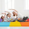 Colorful 5-panel folding gymnastics mat for kids, featuring thick EPE foam, ideal for yoga and stretching activities.