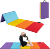 5-panel folding gymnastics mat in vibrant colors, featuring soft EPE foam and waterproof PU leather for kids and adults.