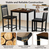 Counter-height dining table set with rubber wood frame, featuring 4 ergonomic chairs and stable triangular structure.