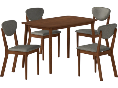 Costway 5-Piece Dining Set for 4 Rectangular Table Fabric Chairs 83427739 New