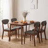 5-Piece Dining Set for 4 with Rectangular Table & Fabric Chairs for Living Room-Gray - Gallery View 1 of 10