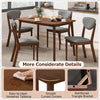 5-piece dining set featuring a rectangular table and four gray fabric chairs, perfect for kitchens or living rooms.
