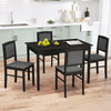 5-Piece Dining Set for 4 with Rubber Wood Legs for Small Dining Room-Gray - Gallery View 1 of 10