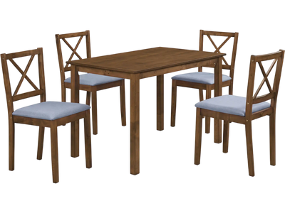 Costway 5-Piece Dining Set Rectangular Table Fabric Chairs Small Space 35930427 New