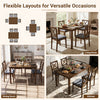 5-piece dining set featuring a rectangular table and fabric chairs, perfect for small spaces in kitchens or dining rooms.